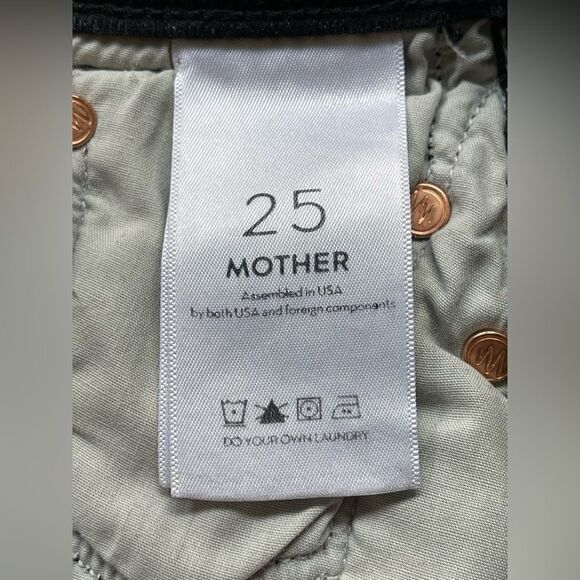 Mother The Swooner Exposed Zip Mini Fray distressed fray black denim skirt 25 - Picture 9 of 10